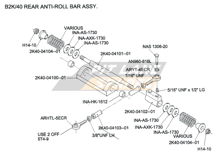 B2K/40 REAR ANTI-ROLL BAR ASSY Diagram